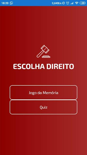 Android application Escolha Direito screenshort