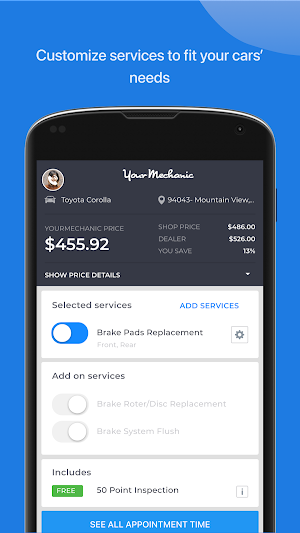 YourMechanic - Mobile Car Repair Services screenshot 1