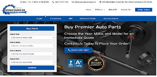 Premier Auto Parts Screen 3