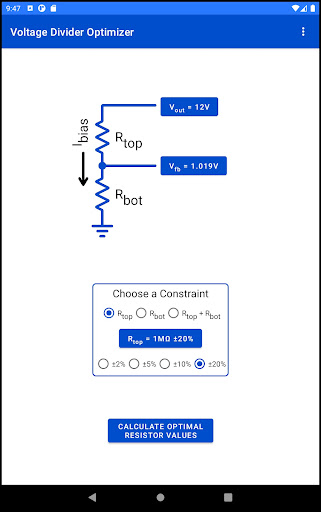 Voltage Divider Optimizer