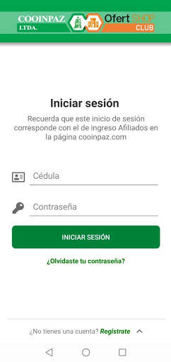 Android application InverPAZ screenshort