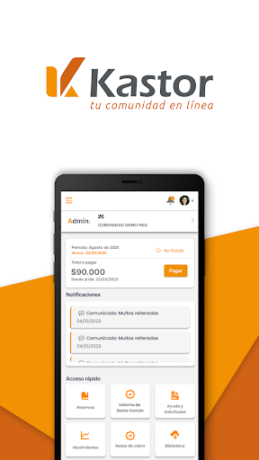 Android application Kastor, tu comunidad en línea. screenshort