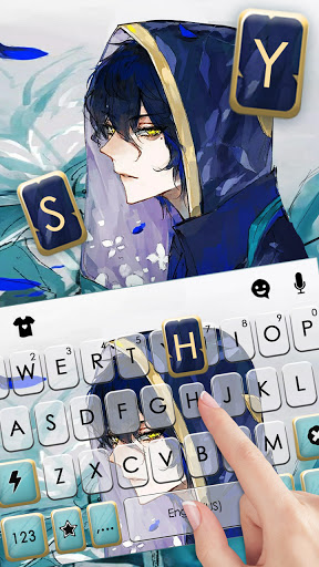 Anime Blue Man Keyboard Backgr Screen 2