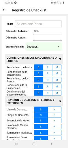 Gestion de Checklist Vehicular Screen 3