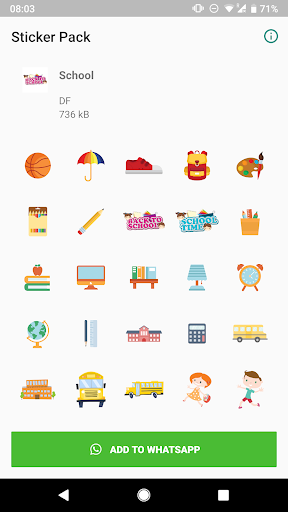 Android application School Stickers for WhatsApp screenshort