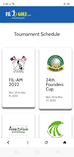 FilGolf Mobile Screen 2
