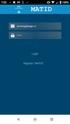 Android application MATID screenshort