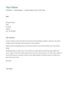 Cover Letter Templates