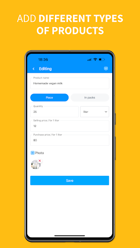 Inventory app, sales, invoices Screen 2