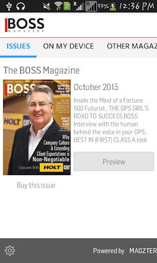 Android application The BOSS Magazine screenshort
