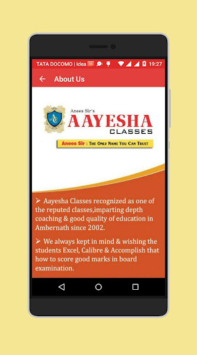 Aayesha Classes Screen 3