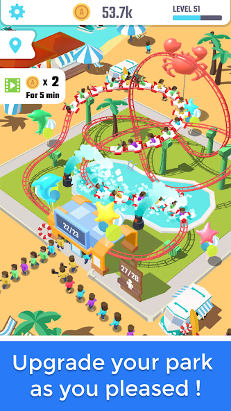 Idle Roller Coaster 2.9.7 APK + Mod (Unlimited money) untuk android