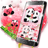 Cute Pink Love Panda Keyboard Theme icon