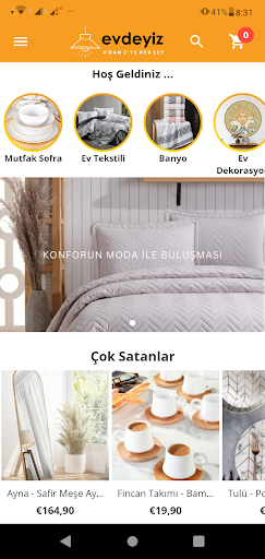 Android application Evdeyiz screenshort