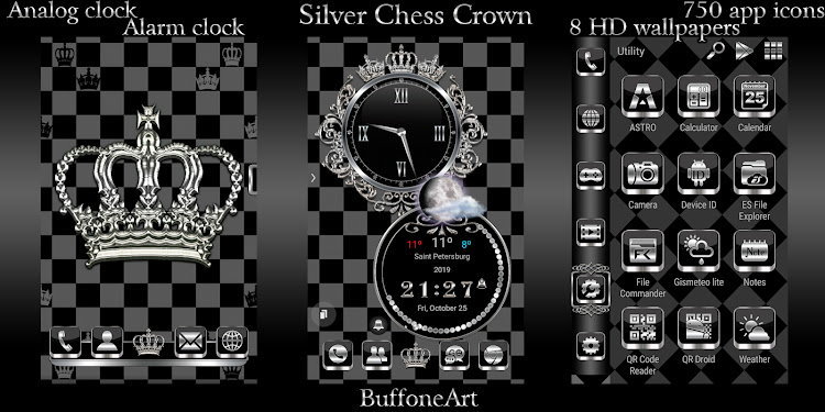 Silver Chess Crown theme - 1.1 - (Android)