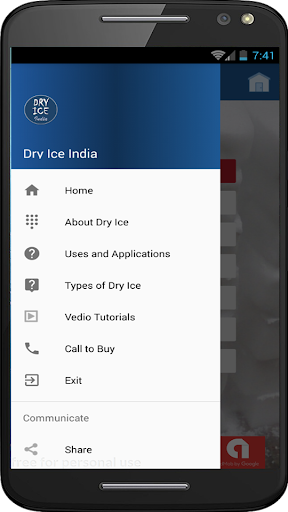 Android application Dry Ice India Info screenshort
