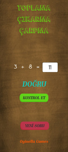 Android application Basit Toplama-Çıkarma-Çarpma screenshort