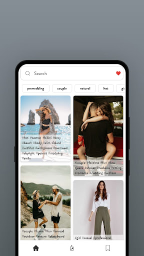 Android application photo poses screenshort