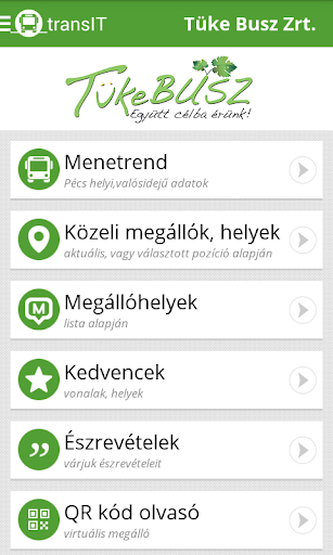 transIT menetrend: Tüke Busz Screen 2