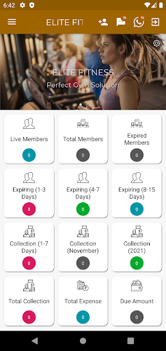 Android application Elite Fitness screenshort