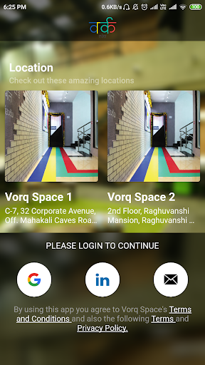 Android application Vorq Space screenshort