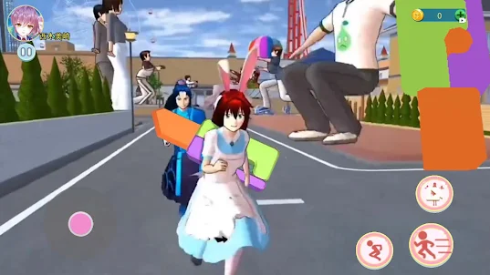 Anime Girls School Giant Chase