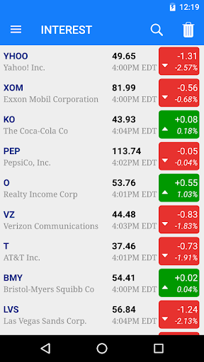 Android application Real-time US stock quotes screenshort