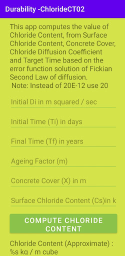 Android application Durability - ChlorideCT02 screenshort
