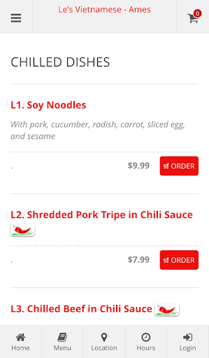 Les Restaurant Online Order Screen 3