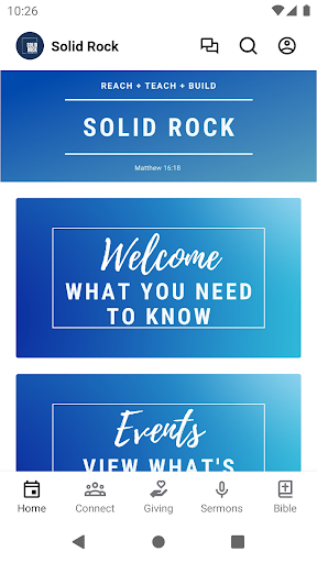 Android application Solid Rock Baptist Church screenshort
