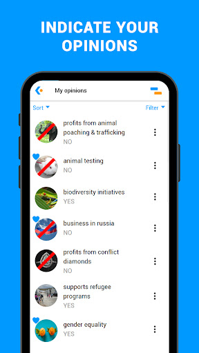 Android application Alygne screenshort
