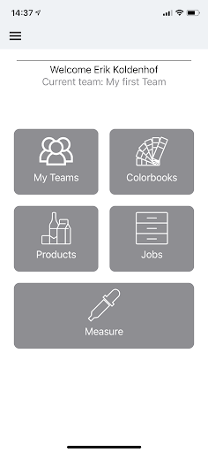 Android application MeasureColor Teams screenshort