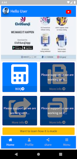 Android application Quick Building Estimation screenshort
