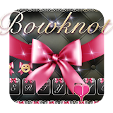 Black Leather Pink Bow tie Diamond Keyboard icon