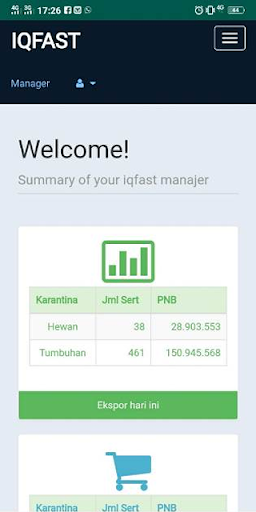 Android application iqfast manager screenshort