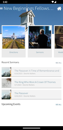 Android application New Beginnings Fellowship screenshort