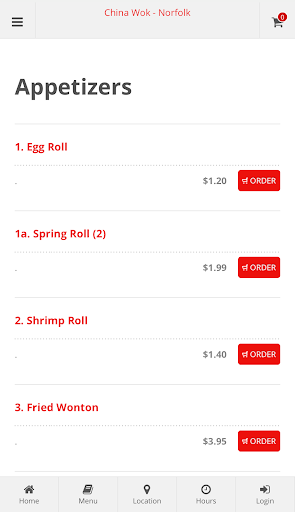 China Wok Norfolk Online Order Screen 2