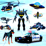 Police Robot Car Transforming icon