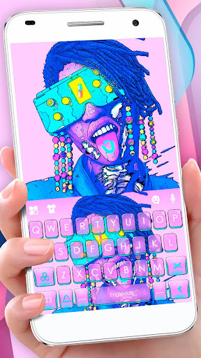 Android application Bright Cyberpunk Keyboard Them screenshort