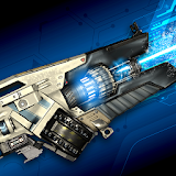 Sci-fi automatic laser weapons simulator icon