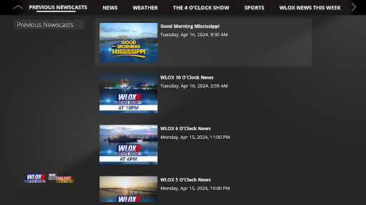 Screenshot of WLOX Local News