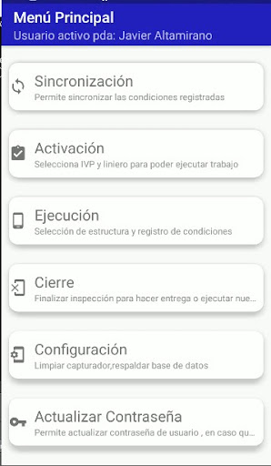 Android application Transelec IVP A11 screenshort