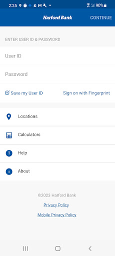 Android application Harford Bank screenshort