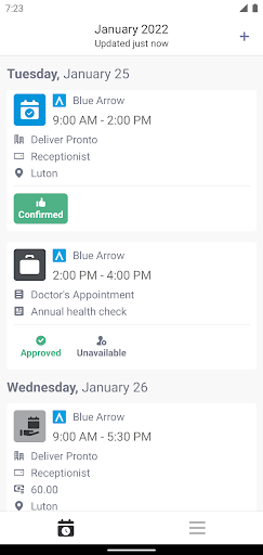 Blue Arrow Screen 2
