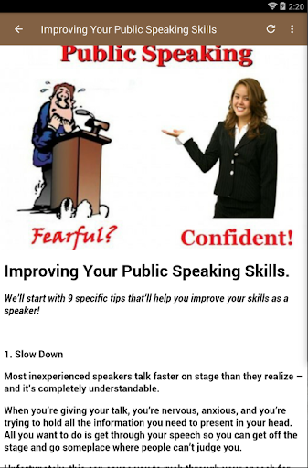 PUBLIC SPEAKING TIPS Screen 2
