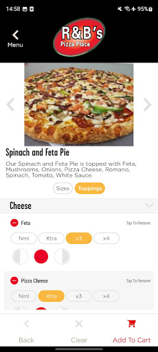 Screenshot of R&B’s Pizza Place