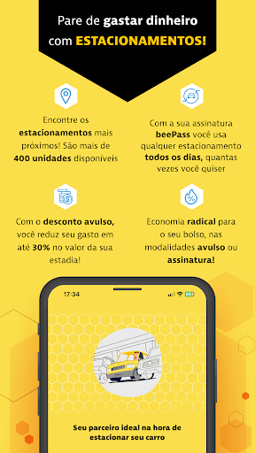 Android application Hubees: Desconto ao estacionar screenshort