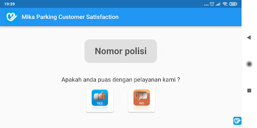 Android application Mika Customer Satisfaction screenshort