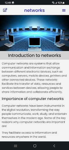 Computer Networks Course Screen 2