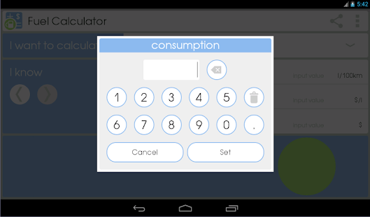 Fuel Calculator Screenshot